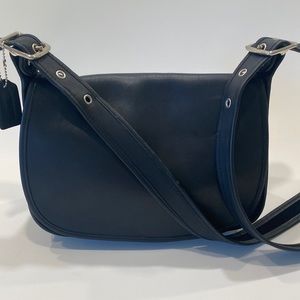 Vtg COACH 9951 Legacy Patricia Black Leather Flap Shoulder Crossbody